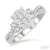 Oval Shape Lovebright Diamond Engagement Ring