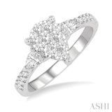 Pear Shape Lovebright Diamond Engagement Ring