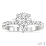 Pear Shape Lovebright Diamond Engagement Ring