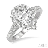 Pear Shape Semi-Mount Diamond Engagement Ring