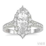 Marquise Shape Semi-Mount Diamond Engagement Ring