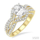 Oval Shape Semi-Mount Diamond Engagement Ring