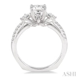 Past Present & Future Semi-Mount Diamond Engagement Ring