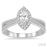 Marquise Shape Semi-Mount Diamond Engagement Ring