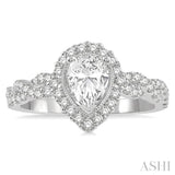 Pear Shape Semi-Mount Diamond Engagement Ring