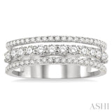 Three Row Diamond Fashion Band