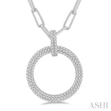 Circle Paper Clip Diamond Fashion Pendant