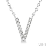 V' Initial Diamond Pendant