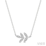 Leaf Shape Petite Diamond Fashion Pendant