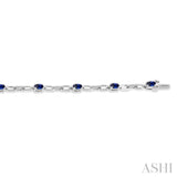 Oval Shape Gemstone & Diamond Bracelet