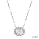 Oval Shape Petite Diamond Fashion Pendant