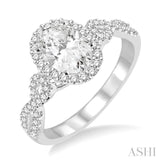 Oval Shape Semi-Mount Diamond Engagement Ring
