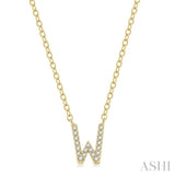 'W' Initial Diamond Pendant