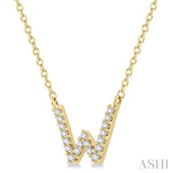 'W' Initial Diamond Pendant