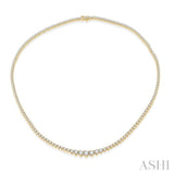 7 ctw Riviera Round Cut Diamond Necklace in 14K Yellow Gold