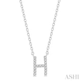 'H' Initial Diamond Pendant