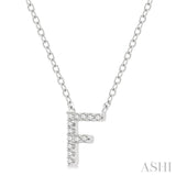 'F' Initial Diamond Pendant