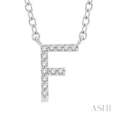 'F' Initial Diamond Pendant